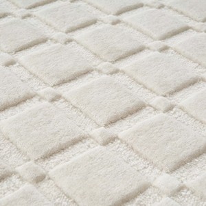 Alfombra Geométrica Blanca, Alfombra Moderna Hecha a Mano, Alfombra de Lana Texturizada, Decoración de Piso para Sala de Estar y Dormitorio, Alfombra de Lujo Contemporánea - Product Image 2