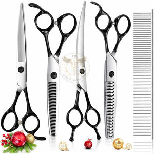 Ciseaux de toilettage incurvés pour animaux de compagnie, 6,69 pouces, pointes arrondies, pour la coupe des poils du visage et des pattes des chiens et des chats, pour droitiers et gauchers - Product Image 6