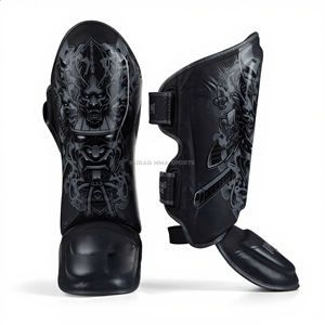 Protections de tibia et coussinets d'entraînement Muay Thai en cuir PU pour la protection MMA et de boxe - Product Image 1