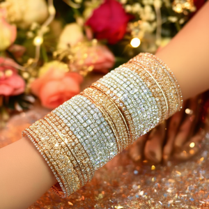 Sparkling Crystal Stone Fancy <b>Bangles</b> <b>Set</b> 10575632MG_2.6 for Wedding & Festive Wear Fashion Jewelry <b>Sets</b> - Product Image 3
