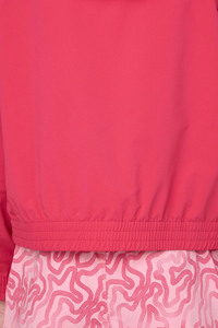 Ensemble veste coupe-vent et short pour femme, rose, imprimé color block, léger, avec fermeture éclair intégrale, à capuche, tenue de sport décontractée - Product Image 5