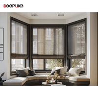 Fenêtres en baie de style américain avec cadre en aluminium et acier, double vitrage trempé, fenêtre sur mesure