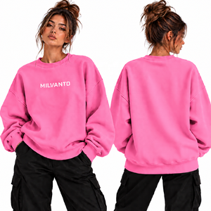 Sweat-shirt surdimensionné personnalisé bleu ciel pour femme, 100 % coton, col rond, coupe ample, épaules tombantes, qualité supérieure - Product Image 5