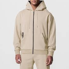 Heavyweight Cotton Fleece Full-Zip Hoodie | Premium 400 GSM Drop Shoulder Sweatshirt | Streetwear Style - Product Image 3