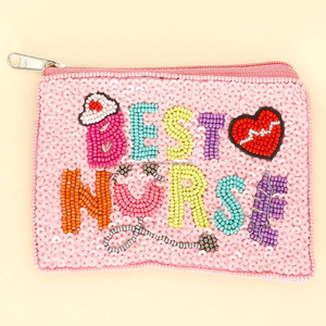Meilleure infirmière pochette perlée fermeture magnétique à la main Durable Portable thème médical personnalisé embelli cadeau pochette cosmétique - Product Image 2