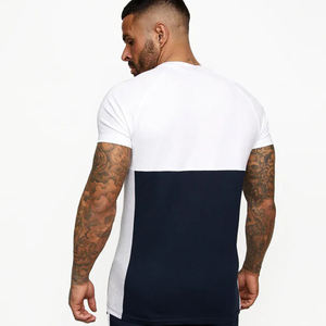 <b>White</b> Navy 100% Cotton Mens Casual Short Sleeve Athletic Fit Summer Streetwear Quick Dry Breathable Fashion <b>Tee</b> - Product Image 3