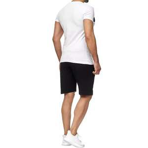 Ensemble short et t-shirt homme été en coton uni avec logo personnalisé - Product Image 5