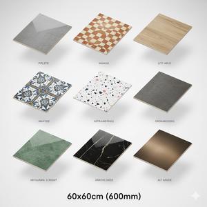 Losas de Piedra Sinterizada, Azulejos Vitrificados Pulidos y Esmaltados (PGVT) de 600x1200mm (2x4 pies) 800x1600mm, Revestimiento Moderno de Piso a Techo - Product Image 2