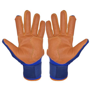 Guantes de Béisbol de Cuero Azul y Naranja, Transpirables, con Palma Perforada, Absorción de Impactos, Agarre Ajustable, Cierre de Muñeca Ajustable, Tallas XXL/XL - Product Image 4