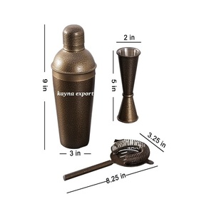Ensemble de shakers à cocktails en acier inoxydable de qualité supérieure, best-seller, capacité de 500 ml, design en cuivre écologique, accessoires de bar - Product Image 6