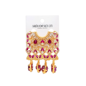 Gold Ruby Kemp Fashion Cuff Earrings - Product Image 2