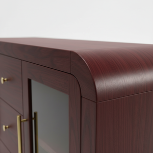 ตู้ไซด์บอร์ด ตู้บุฟเฟ่ต์ห้องนั่งเล่น ตู้คอนโซลพร้อมลิ้นชักกลางสามช่องและกระจกด้านข้างสองด้าน ดีไซน์ทันสมัย สีสันโดดเด่น - Product Image 5