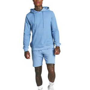 Conjunto de Sudadera con Capucha y Pantalones Cortos para Hombre, de Alta Calidad, Estampado Informal, Manga Larga, para Otoño, Color Sólido, Diseño Personalizado, Lavado Ácido, 100% - Product Image 4