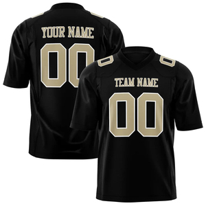 Camiseta de Fútbol Americano Negra de Alta Calidad, Personalizada, Absorbente de Sudor, 100% Poliéster, para Hombres, Mujeres y Niños - Product Image 6