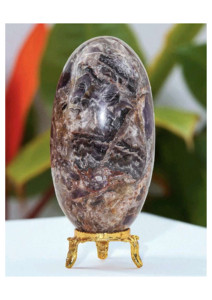 Lingam de Shiva de Amatista Pulida Antigua, Forma Ovalada, Feng Shui, Coleccionable, Decoración para el Hogar, Pieza de Arte en Piedra - Product Image 2