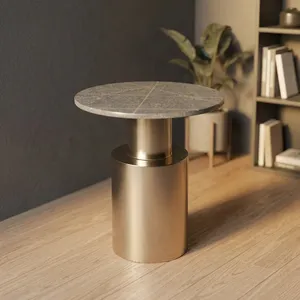 Modern Metal Coffee <b>Table</b> with Marble <b>Top</b> Durable Eco-Friendly Minimalist Design Living Room Furniture - Product Image 5