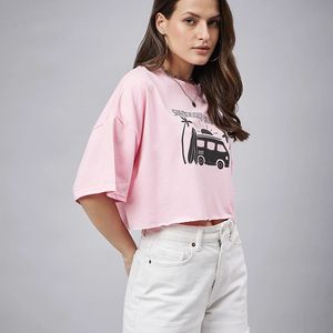 Ropa Casual Cómoda de Fábrica, Camiseta Corta Básica para Mujer, Ropa de Moda de Algodón para el Día a Día, Camiseta Corta Moderna al por Mayor para Mujer - Product Image 5