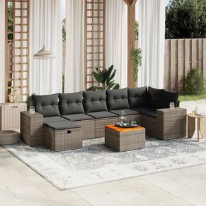 Dark Grey Rattan Garden <b>Sofa</b> <b>Set</b> With Cushioned Seating Outdoor Furniture Contemporary Design - Product Image 1