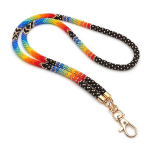 Cordons porte-clés en perles de rocaille - Fournitures artisanales écologiques DIY, logo/couleurs personnalisables, style classique, taille sur mesure - Product Image 3