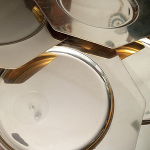 Platos de Latón Antiguos, Platos Base de Metal Vintage, Vajilla Decorativa, Platos para Servir - Product Image 6