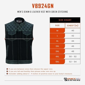 Custom Men's Genuine Leather Motorcycle Club Vest <b>Quilted</b> Biker Riding <b>Waistcoat</b> Premium Cowhide Leather Zip Vest - Product Image 6