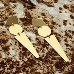 Metal Craft All Weather Brass Earrings Outdoor Style Brass Earrings Solid Color Custom Factory Wholesale Item Use Metal Crafts - Product Image 2