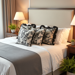 SOGA 45cm <b>Vintage</b> and Black Floral Decorative Pillow Cover Set 6PC for <b>Sofas</b> and <b>Beds</b> - Product Image 6