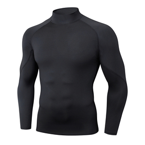 Haut de compression respirant à col montant pour homme, manches longues, performance athlétique, entraînement fitness - Product Image 5