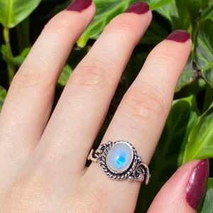 Handmade Oval Moonstone <b>Ring</b> 925 Sterling Silver Gemstone Jewelry Whimsical Elegant Women Gift Wholesale - Product Image 3