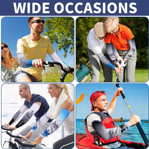 Cooling Sports Sleeves Anti Slip Ice Silk <b>Arm</b> <b>Warmers</b> and <b>Arm</b> Covers for Men and Women Lightweight Breathable Stretchable - Product Image 4