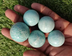 Boules de pierres précieuses Larimar bleues naturelles polies, pierres en vrac pour la fabrication de bijoux, artisanat, décoration - Product Image 3
