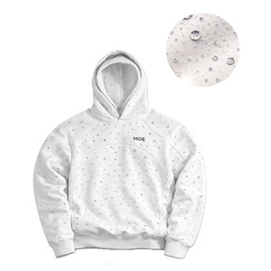Sweats à capuche streetwear pour hommes, double couche, en molleton de coton, avec strass, coupe oversize, design à empiècements raglan, logo personnalisé, OEM, vente en gros - Product Image 2