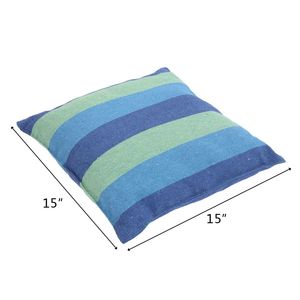 Sedia Sospesa con Cuscini in Tela di Cotone Blu, Distintiva Poltrona per Soggiorno - Product Image 3