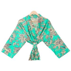 Robe <span class=keywords><strong>kimono</strong></span> japonaise pour femmes en coton indien pur à 100 %, imprimée à la main, fine - Product Image 5