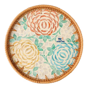 Fournisseur Professionnel Plateau en Rotin Nacre Finition de Qualité Supérieure Plateau en Rotin Nacre de Haute Qualité Vietnam - Product Image 1
