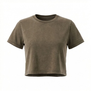 Tops Cortos Ajustados para Mujer con Diseño Impreso Digital, Camisetas Cortas, Ropa Deportiva Elegante de Boutique, Ropa para Hacer Ejercicio - Product Image 1