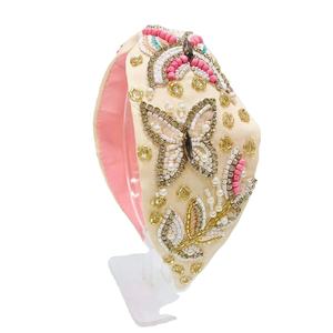 Diademas con Cuentas, Accesorios para el Cabello con Cuentas Bordadas a Mano con Diseño Floral, al por Mayor - Product Image 1