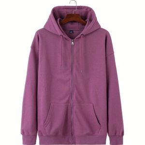 Sweat-shirts à capuche zippés en coton, vente en gros, haute qualité, personnalisables avec logo, épais, streetwear, coupe oversize - Product Image 5