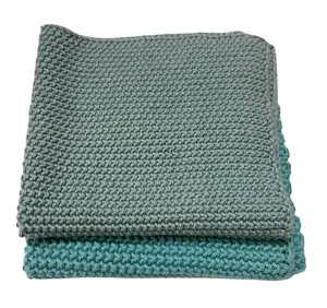 Dish clothes 100 % Organic cotton knitted Dish cloths and cleaning wipes Kitchen towels set
