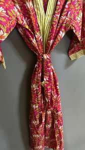 Robe kimono en coton à imprimé floral bohème, vêtement de détente élégant et décontracté - Product Image 3