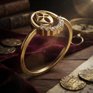 Bague de luxe en or jaune avec motif fer à cheval porte-bonheur et moissanite pour femme, bague ouverte minimaliste pour fiançailles et promesse, bague de mode - Product Image 1