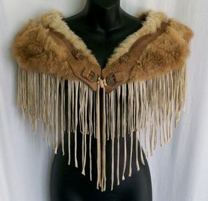 Brown Leather Fringe <b>Shawl</b> Scarf Velvet Textured <b>Wrap</b> Long Anti-Bacterial Windproof Breathable Triangle Hijab for Winter Gift - Product Image 2