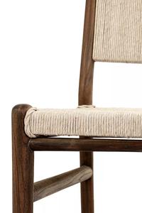 Silla de Comedor Moderna de Madera de Teca Sólida con Asiento y Respaldo de Ratán Sintético Tejido, Ligera y Ecológica para Mobiliario de Hostelería al por Mayor - Product Image 6