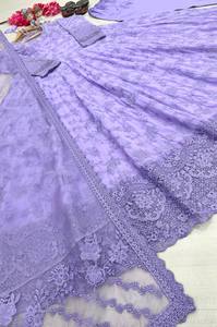 Purple Embroidered Indian Floor-Length Heavy Gown Traditional Indian Wedding Dress Women Loose Fit Rayon Ethnic Wear - Product Image 6