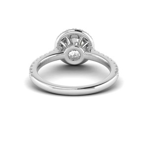 Wholesale Lab Grown Diamond Halo Ring <b>Round</b> Cut EF Color VS Clarity CVD Pave Band Custom Size OEM EF VS CVD 18K White Gold Micro - Product Image 2