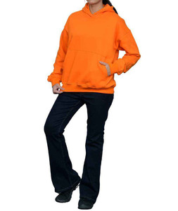 Fabricant de sweats à capuche en molleton orange pour femmes, conception personnalisée, OEM, ODM, fournisseur, usine, vente en gros, marque privée, streetwear - Product Image 2