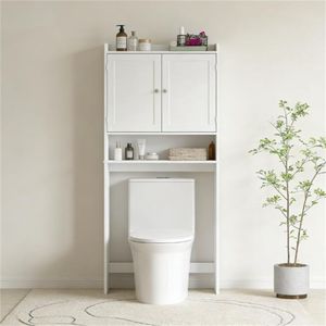 Mobiletto Bianco per Bagno con Ripiani per WC - Product Image 1