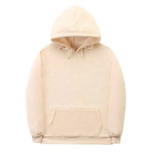 เสื้อฮู้ดผู้ชายสีดำล้วน ผ้าฝ้าย 100% เฟรนช์เทอร์รี่ สวมใส่สบายๆ สำหรับฤดูใบไม้ร่วง ทรงปกติ มีกระเป๋าหน้า - Product Image 6