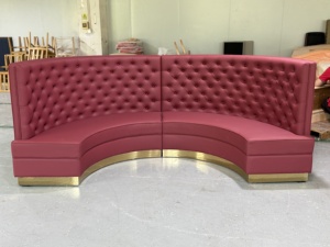Asientos en Forma de U, Sofá Banqueta Tapizado en Cuero PU, Respaldo Alto Curvo para Restaurante, Hotel, Bar, Muebles de Salón - Product Image 5