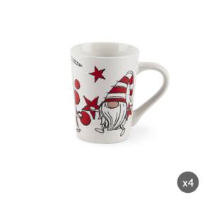 Set di 4 Tazze in Ceramica Excelsa Gnome Sweet Home 38 Cl Multicolore - Product Image 1